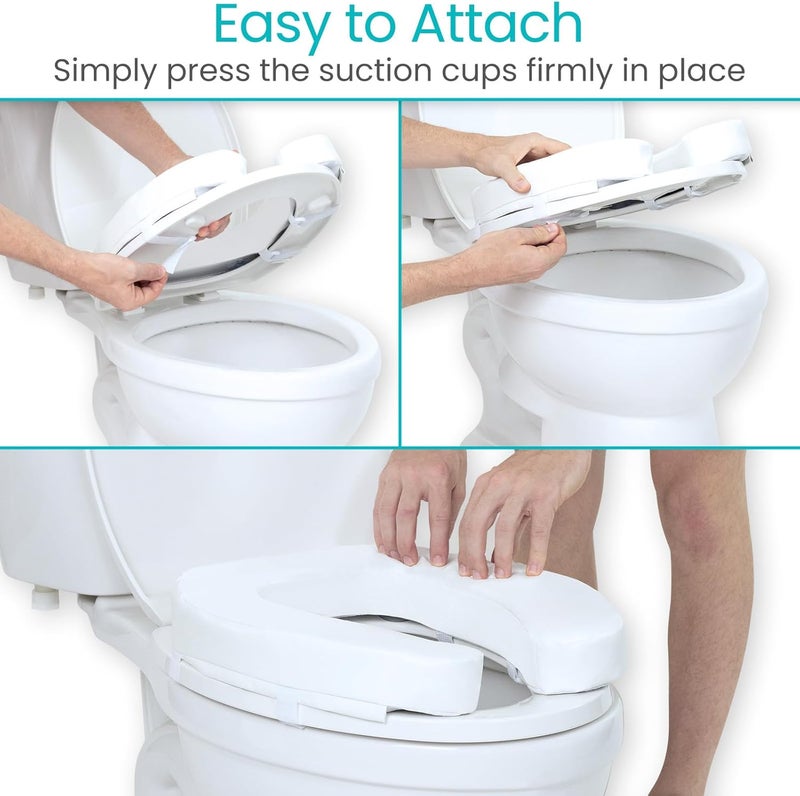 VIVE وسادة مقعد المرحاض (فوم ناعم) - ملحق حمام مبطن سهل التنظيف - مقاعد مطولة وعادية - دونات للراحة والدعم للبالغين ذوي الاحتياجات الخاصة - Image 5