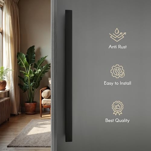 LAPO 36 inch Stainless Steel Square Door Handle for Main Door, Wooden & Glass Door Pull Push Handle, Main Door Handle (Hole to Hole Size 610 mm,Pack of 1) Black Finish | 3 Years Warranty - Image 4