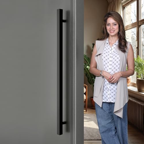 LAPO 36 inch Stainless Steel Square Door Handle for Main Door, Wooden & Glass Door Pull Push Handle, Main Door Handle (Hole to Hole Size 610 mm,Pack of 1) Black Finish | 3 Years Warranty - Image 3