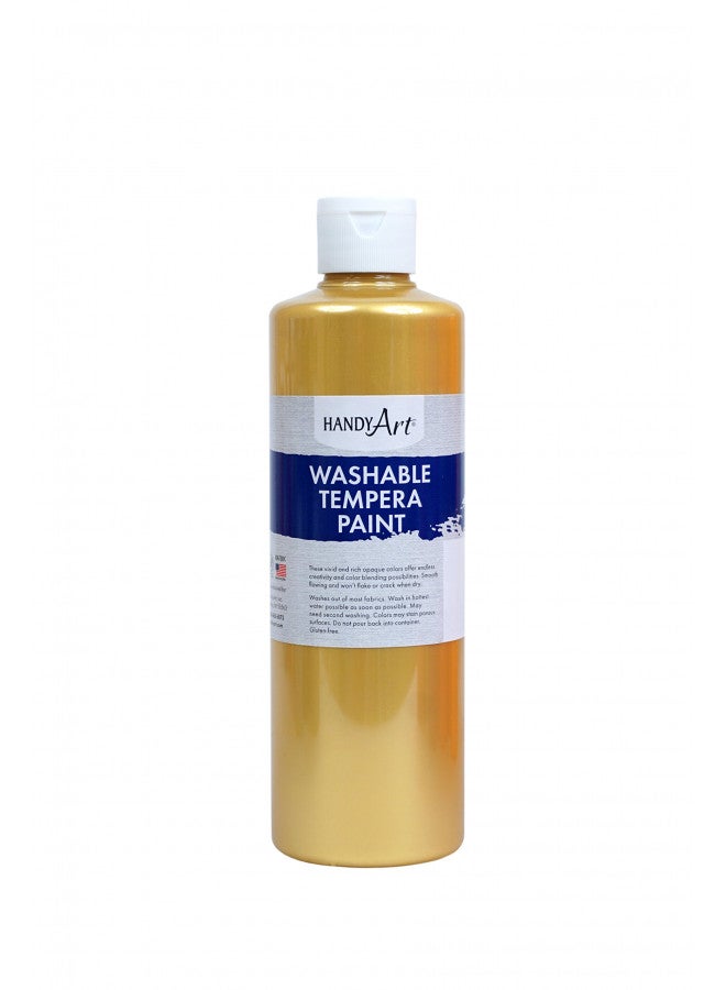 Handy Art 211-162 Washable Paint 16 ounce, Metallic Gold