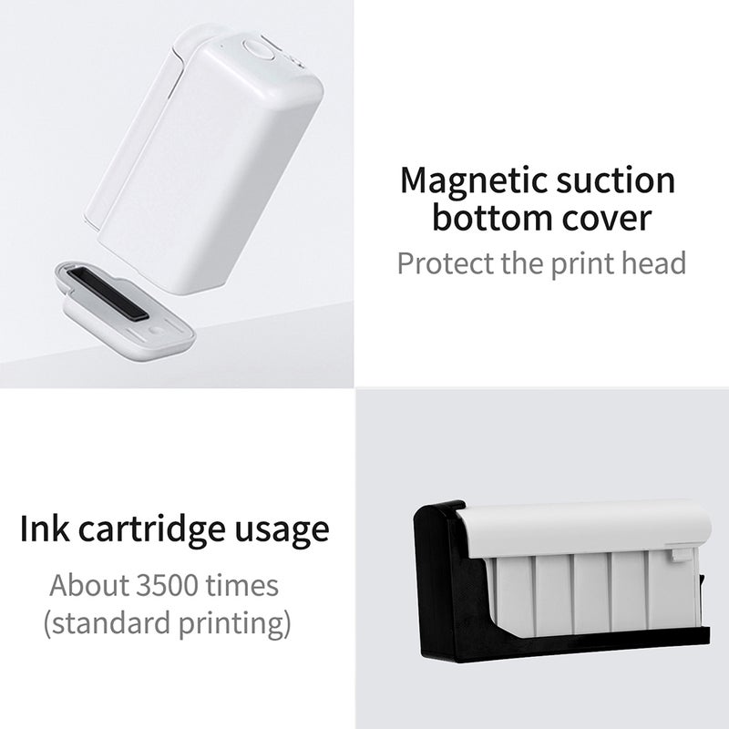 PrintPods Handheld Printer Mini Portable Inkjet Tattoo Printer with Skin-friendly Navy Blue Ink Cartridge BT Function APP Control Compatible with Android/iOS Smartphone Print on Paper Gift - Image 3