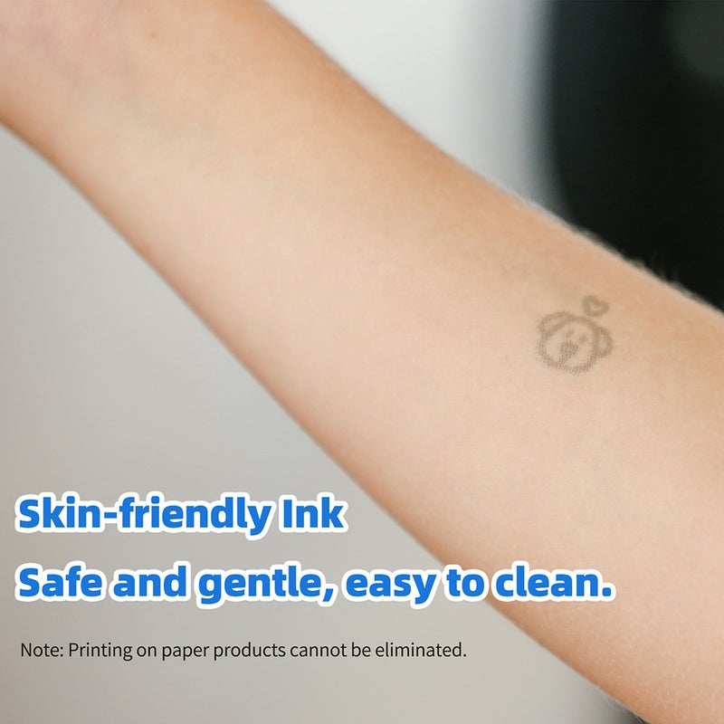 PrintPods Handheld Printer Mini Portable Inkjet Tattoo Printer with Skin-friendly Navy Blue Ink Cartridge BT Function APP Control Compatible with Android/iOS Smartphone Print on Paper Gift - Image 2
