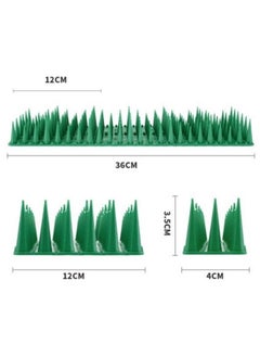 MLADEN Bird Spikes,10 Pack Bird Deterrent Spikes Bird Nails for Small Birds Pigeon Raccoon Squirrel Crow,Bird Defender Spikes for Outside to Keep Birds Away, Plastic Fence Nails for Railings and Roof,Green  - Image 2
