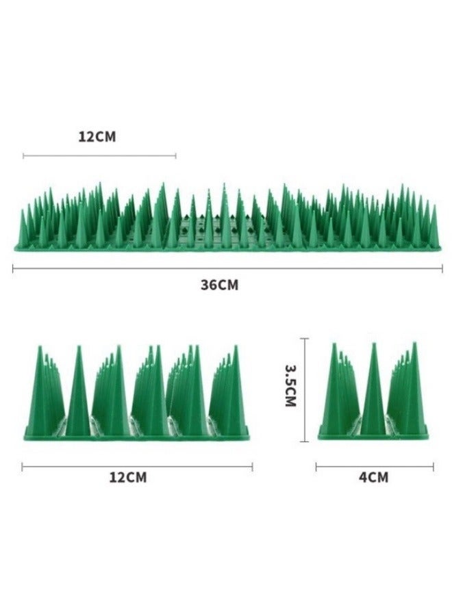MLADEN Bird Spikes,10 Pack Bird Deterrent Spikes Bird Nails for Small Birds Pigeon Raccoon Squirrel Crow,Bird Defender Spikes for Outside to Keep Birds Away, Plastic Fence Nails for Railings and Roof,Green - Image 2