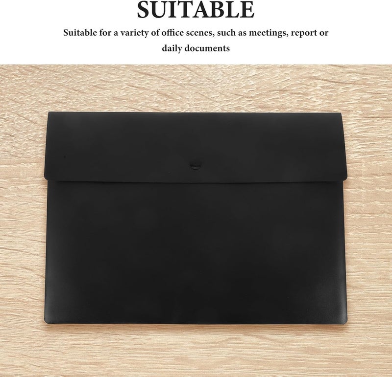 10pcs A4 Document Folder File Bags with Snap Closure, Thickened Waterproof Plastic Pouch for Office Business Filing and Document Storage - Image 3