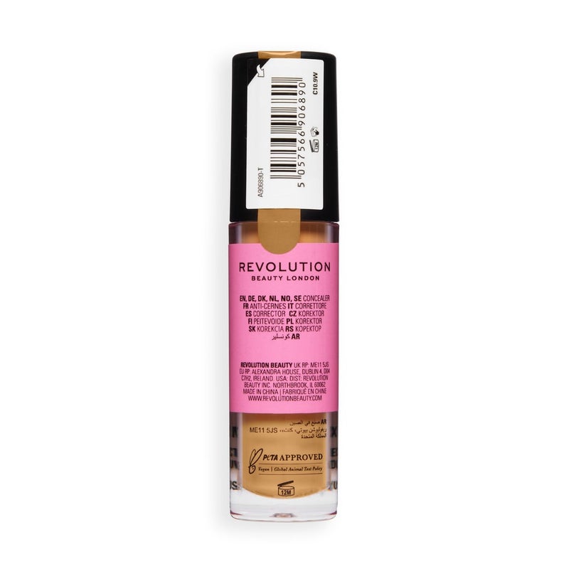 Revolution Conceal & Define Full Coverage Concealer – C10.9W, 3.4ml - Image 3