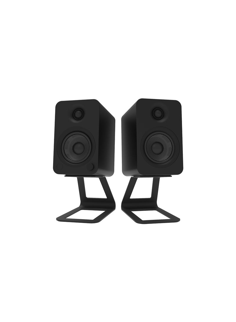 Kanto Audio SE4 Elevated Desktop Speaker Stands for Midsize Speakers-Black, Pair - Image 2