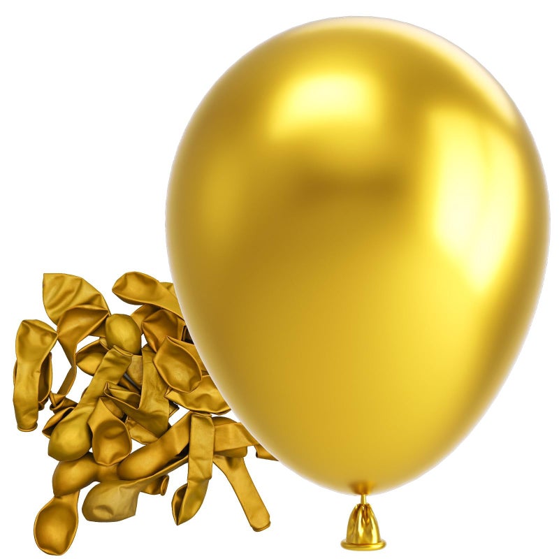 Bezente Metallic Gold Balloons Latex Balloons - 150 Pack 5 inch Chrome Gold Helium Balloons for Wedding Birthday Bridal Shower Graduation Christmas Party Decorations - Image 1