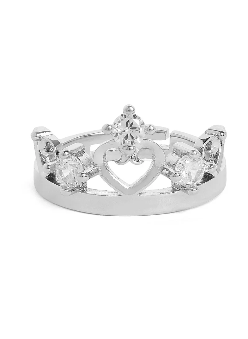 SOHI White Stones-Studded Adjustable Artificial Finger Ring Jewellery