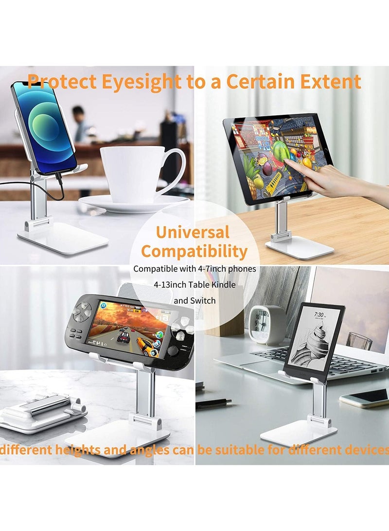 LIXES Cell Phone Stand, Angle & Height Adjustable Foldable Desk Holder Stable Anti-Slip Design for for Most of Phone and Tablet Sizes  - Image 2