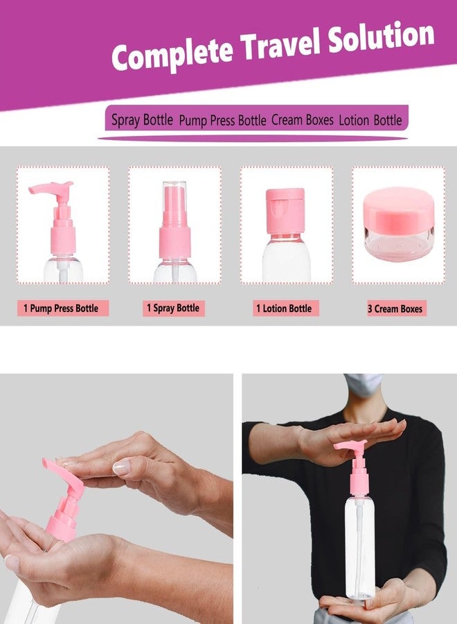 KriVat 7pcs Travel Bottles for Toiletries | Refillable Empty Mini Small Container Travelling Kit Set for Shampoo, Cosmetics & Other Essentials - with Pouch Random Colours - Image 4