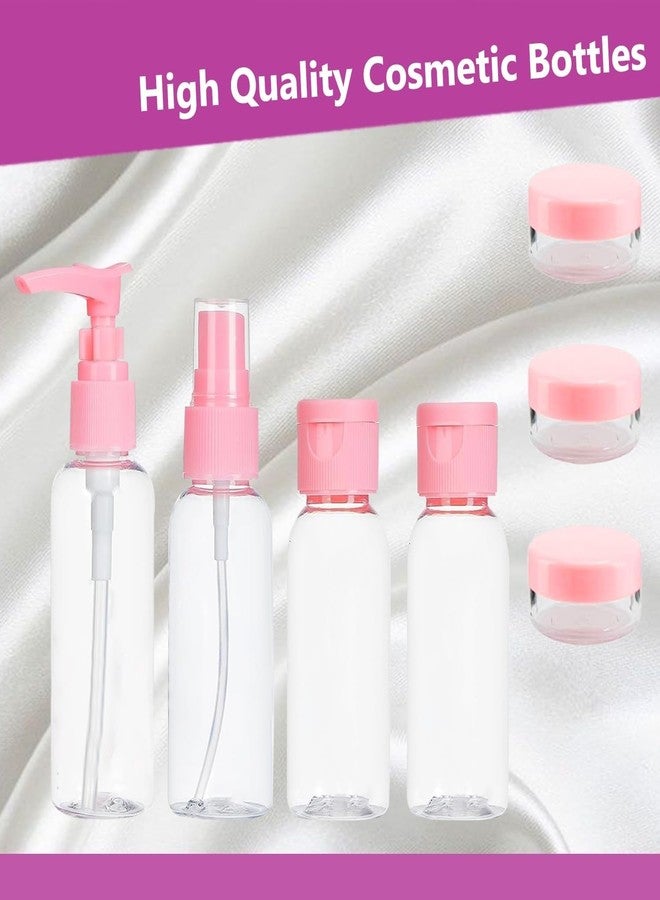 KriVat 7pcs Travel Bottles for Toiletries | Refillable Empty Mini Small Container Travelling Kit Set for Shampoo, Cosmetics & Other Essentials - with Pouch Random Colours - Image 2