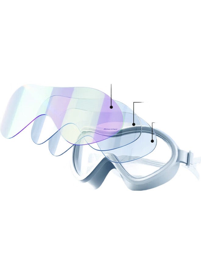 Swans نظارات سباحة للبالغين من سووانز للرجال والنساء قصار النظر، عالية الدقة، مضادة للضباب، مقاومة للماء، إطار كبير، معدات سباحة احترافية للغوص 400° - Image 1