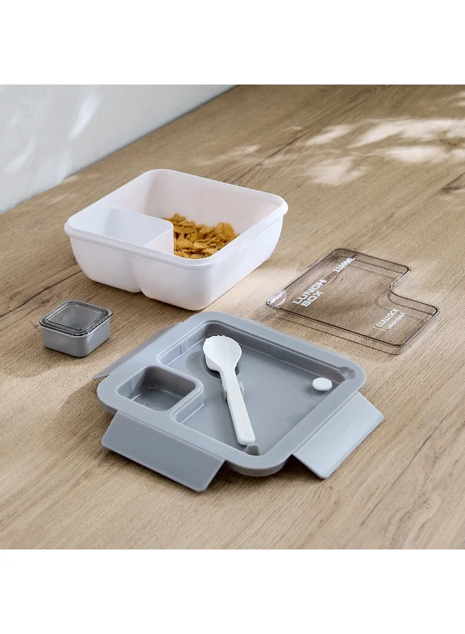 Home Box Ezra Square Lunch Box  with Spoon and Fork - 1100 ml