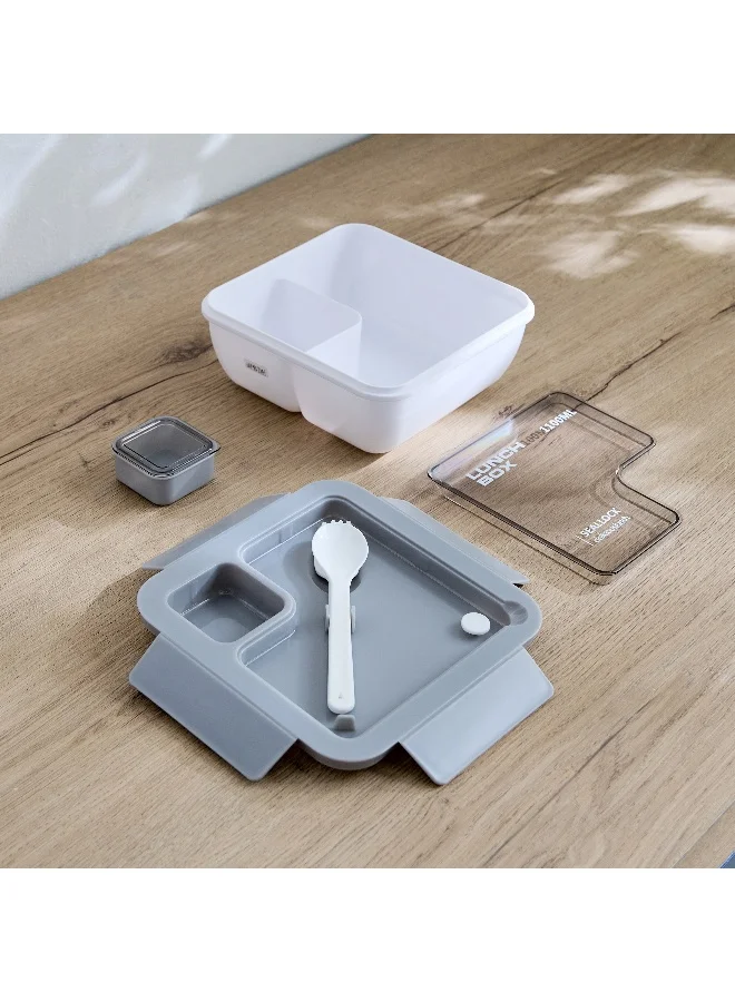 Home Box Ezra Square Lunch Box  with Spoon and Fork - 1100 ml