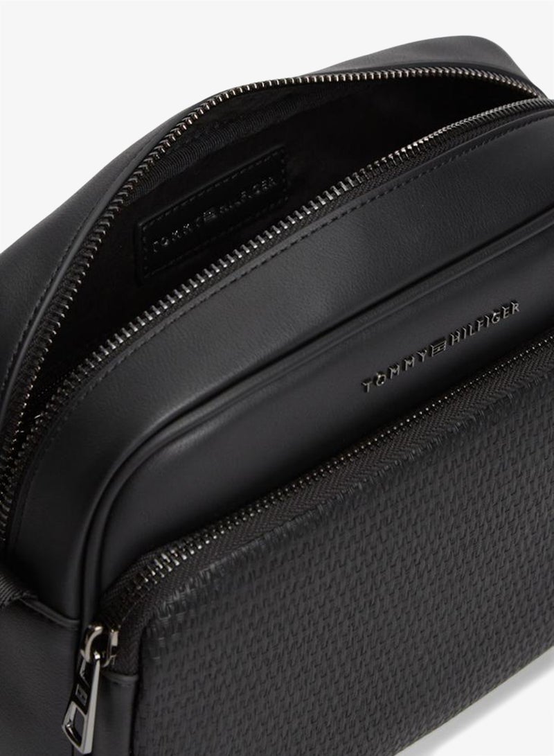 TOMMY HILFIGER Woven Panel Crossbody Camera Bag - Image 4