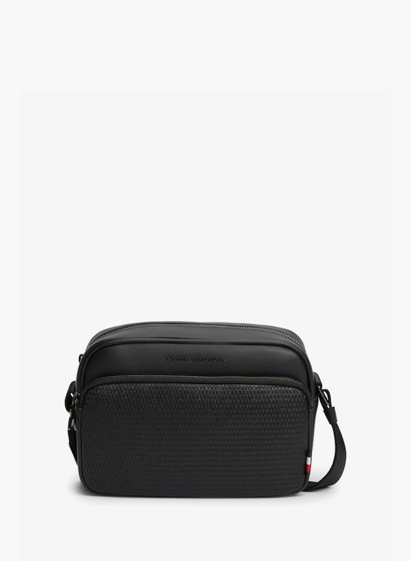 TOMMY HILFIGER Woven Panel Crossbody Camera Bag - Image 1