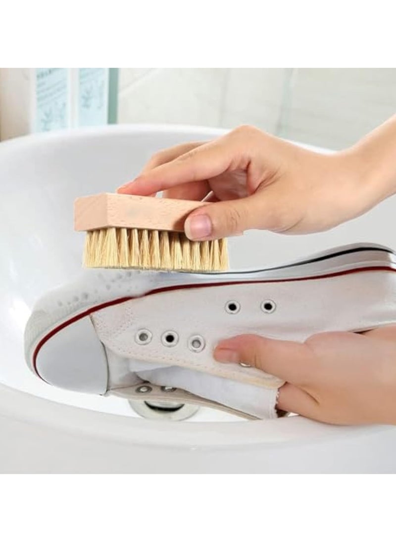 3Pcs Sneaker Shoe Cleaner Brush Set, Shoes Clean Brush Kit Both Horsehair and Plastic Bristles with Microfiber Cloth