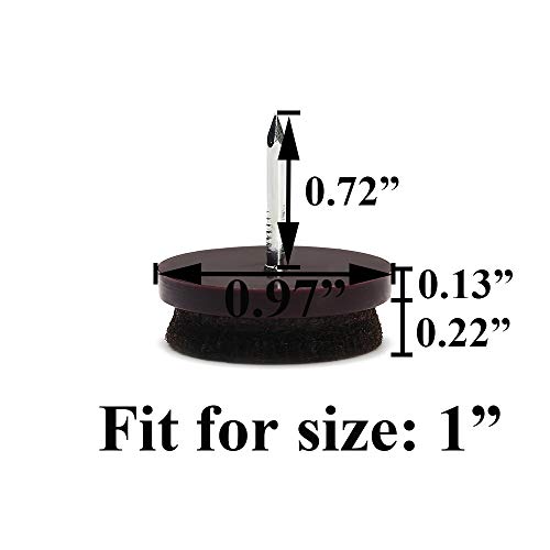 Furnigear Furniture Felt Pads Nail-on Heavy Duty Felt Pad Chair Sliders Round Chair Leg Floor Protectors 1" Furniture Leg Protector 24 Pack - Image 4
