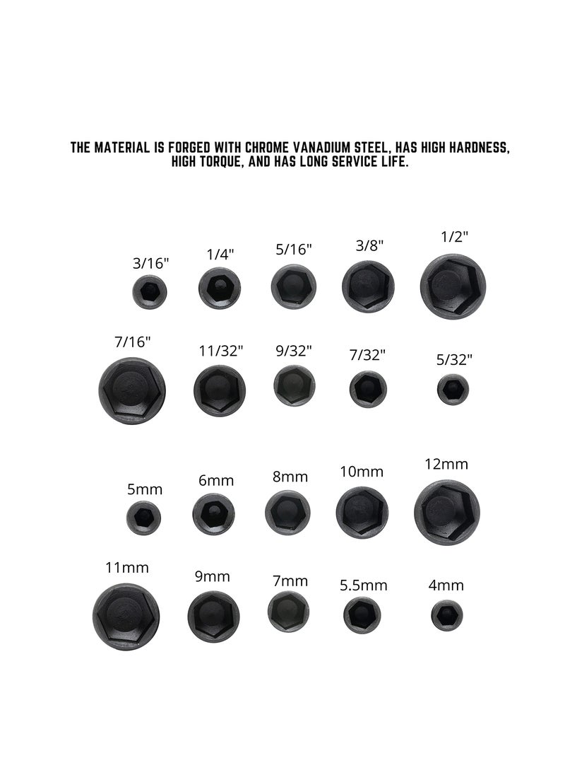 Neiko NEIKO 10068A Nut Driver Set, For Impact Drill and Driver, 20 Piece, 1/4” Hex Small Nut Driver Bit Set, Metric and Standard, 4-12 mm & 5/32”-1/2”, CR-V Steel, Nutsetter Driver Bits  - Image 4