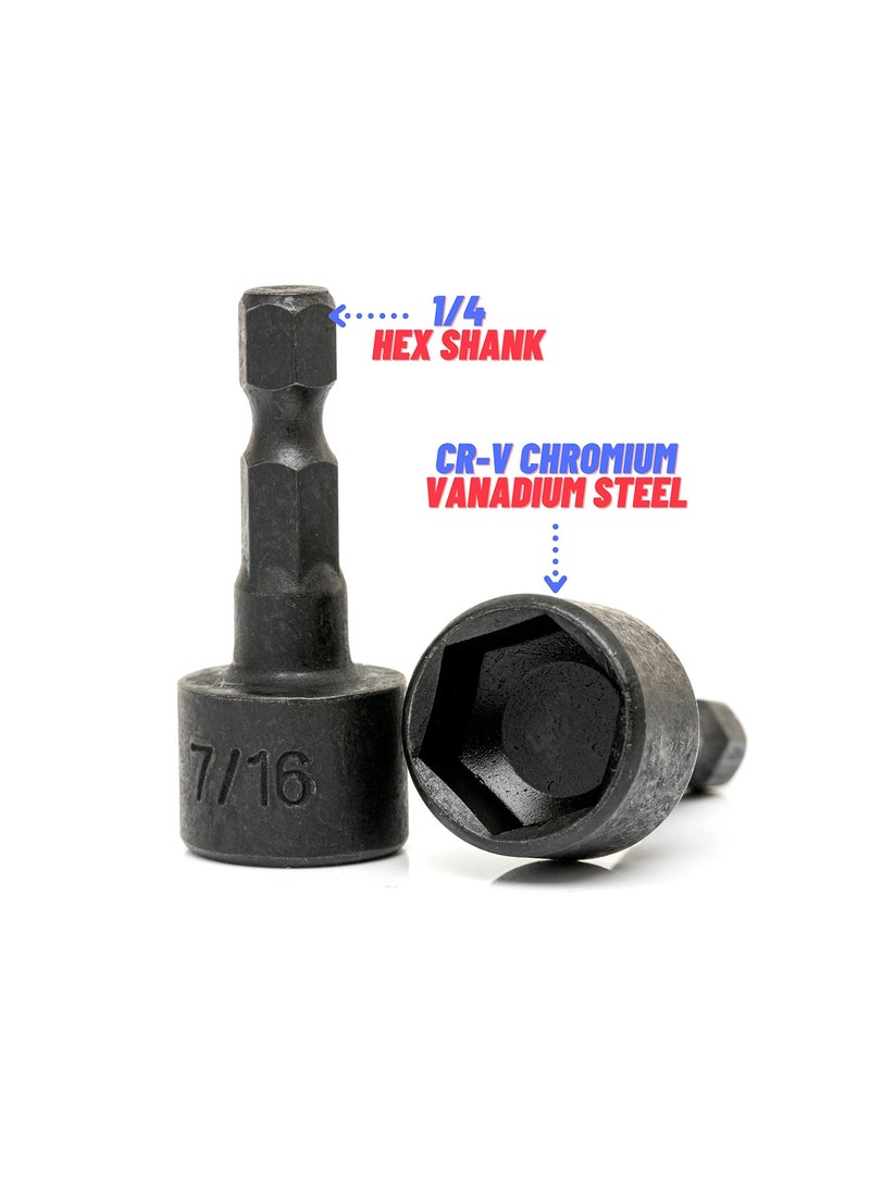 Neiko NEIKO 10068A Nut Driver Set, For Impact Drill and Driver, 20 Piece, 1/4” Hex Small Nut Driver Bit Set, Metric and Standard, 4-12 mm & 5/32”-1/2”, CR-V Steel, Nutsetter Driver Bits  - Image 3