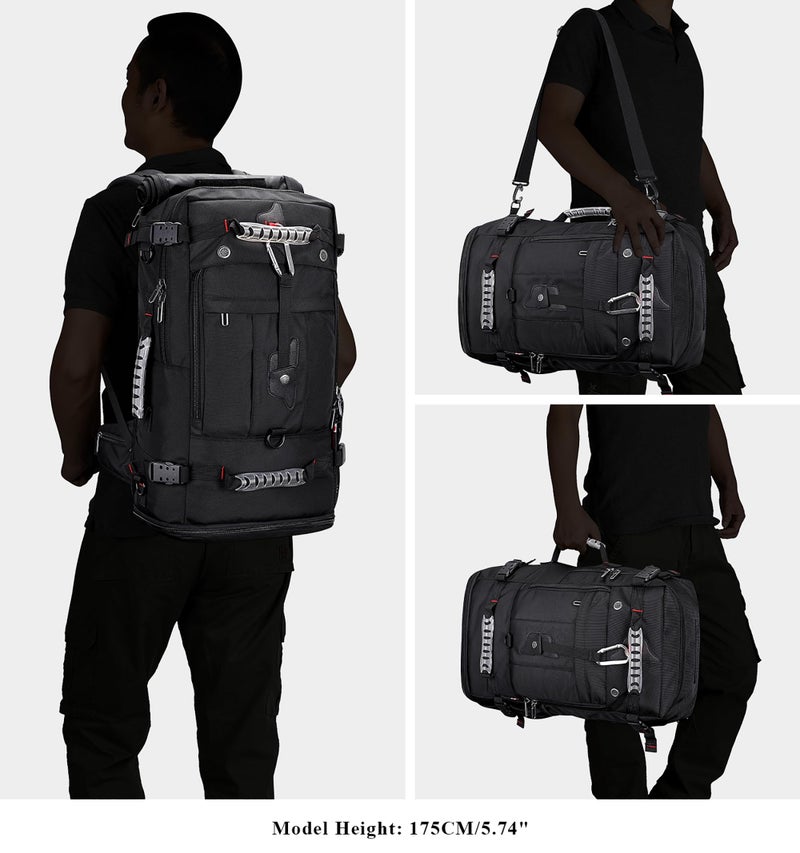 WITZMAN Travel Backpack for Men Convertible Carry On Luggage Backpack fit 17 Inch Laptop for Airplane (B681 Black) - Image 2
