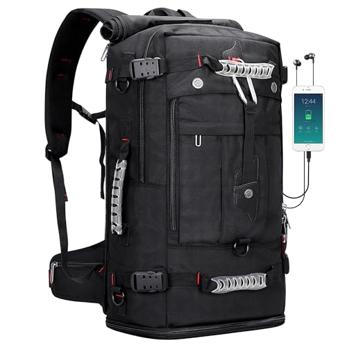 WITZMAN Travel Backpack for Men Convertible Carry On Luggage Backpack fit 17 Inch Laptop for Airplane (B681 Black) - Image 1