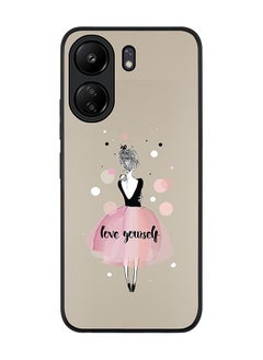 Stylizedd Rugged Black edge case for Xiaomi Poco C65, Slim fit Soft Case Flexible Rubber Edges Anti Drop TPU Gel Thin Cover- Love Yourself  - Image 1