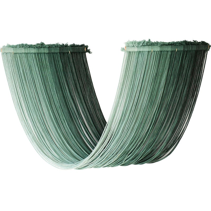 Macrame Wall Hanging Green Yarn Wall Art Boho Decor Textile Tassel Cord Bohemian Home Decor for Home Living Room Bedroom