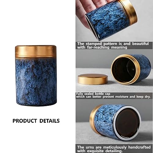 NS Online Small Mini Urns 4 Piece -Ceramic Metal Screw lid Keepsake 2.5 inches Urns Set of 4， Funeral Memorial Urn Hold 3.5 Cubic inches for Human Ashes, and Pet - Image 3