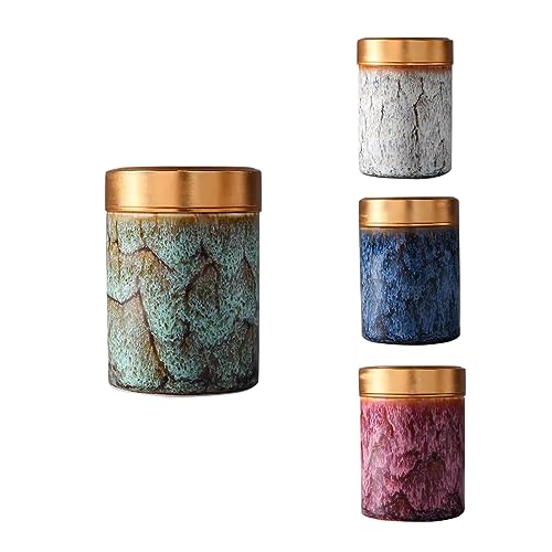 NS Online Small Mini Urns 4 Piece -Ceramic Metal Screw lid Keepsake 2.5 inches Urns Set of 4， Funeral Memorial Urn Hold 3.5 Cubic inches for Human Ashes, and Pet - Image 1