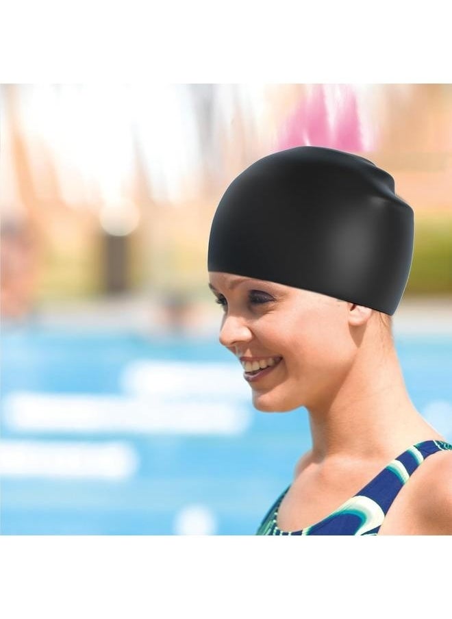 yongsheng Silicone Swimming Cap-Silicone Swim Cap, Waterproof Swimming Hat with Ear Protection, Professional Swim Cap, Tight Fitting Swim Cap, Flexible Non Slip Bathing Swimming Caps  - Image 5