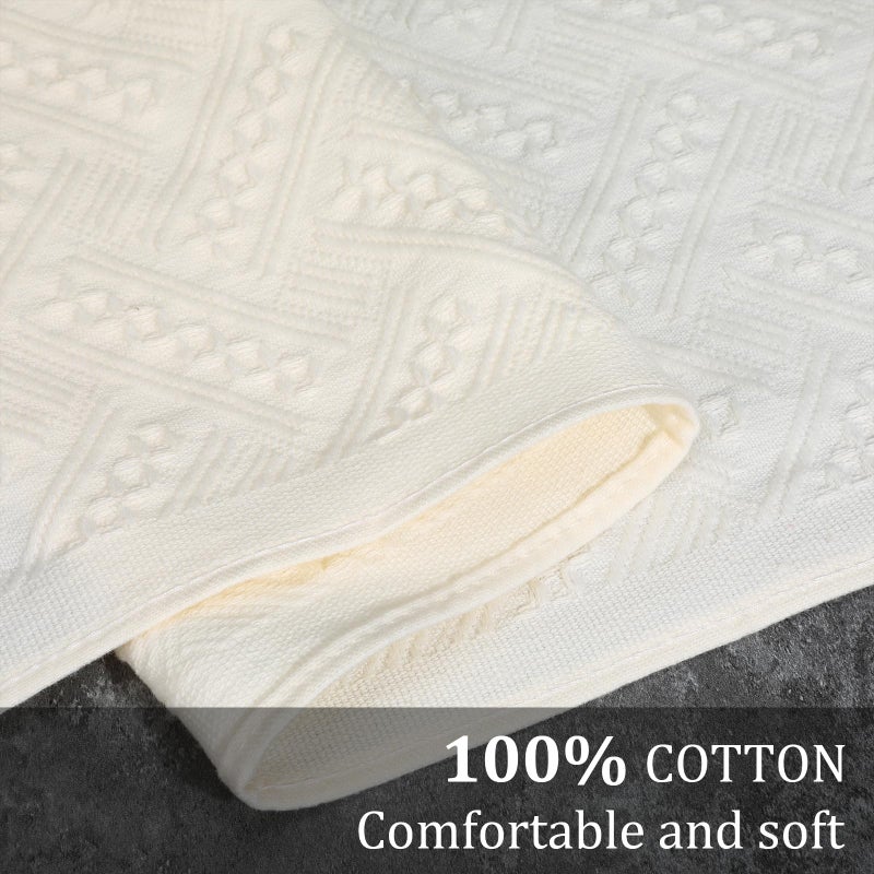 XLIUAX 2 Pcs Boho Bathroom Hand Towel, 13 x 30 Inch Turkish Cotton Decorative Face Towel Soft Hand Towels for Farmhouse Boho Bathroom Decor Kitchen Hotel Spa(Beige) - Image 2