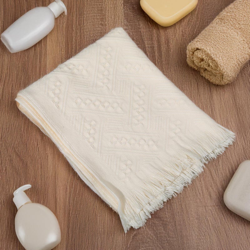 XLIUAX 2 Pcs Boho Bathroom Hand Towel, 13 x 30 Inch Turkish Cotton Decorative Face Towel Soft Hand Towels for Farmhouse Boho Bathroom Decor Kitchen Hotel Spa(Beige) - Image 5