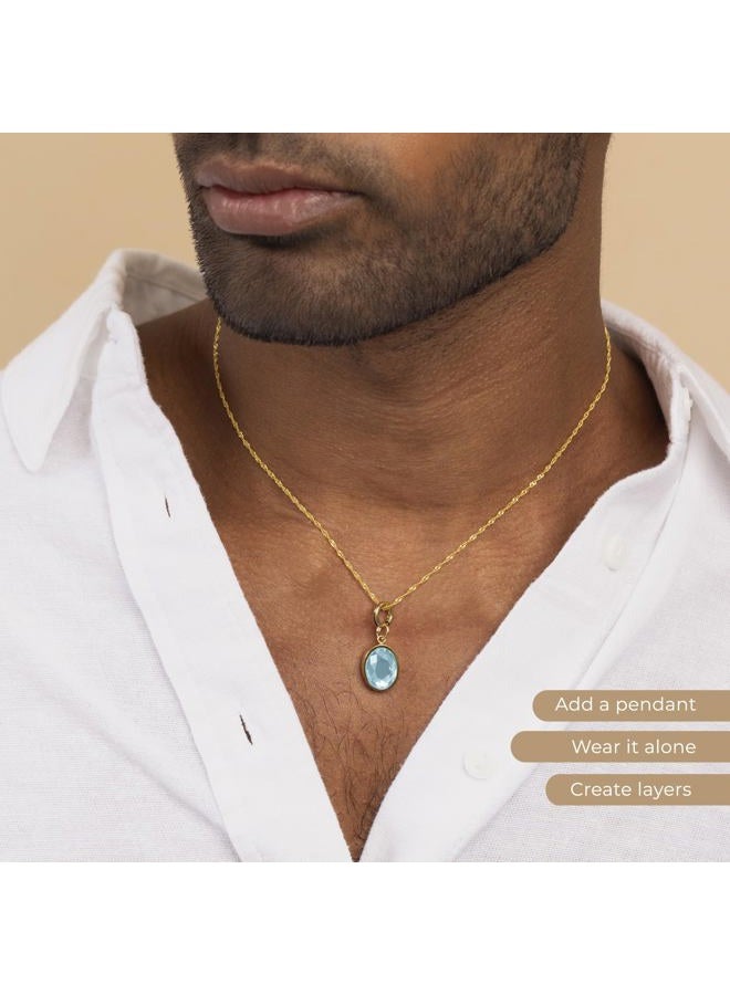 Amberta Solid 925 Sterling Silver Chain for Women Men | Super Thin Dainty & Sturdy Box Curb Singapore Beaded Snake Paperclip Necklace Delicate 40/45/50/55/60 cm: 50 cm Gold Singapore Chain Necklace - Image 4