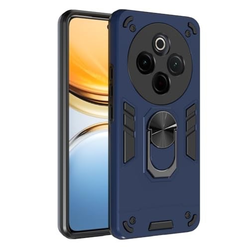 Casotec Armor Defender Case | Rotating Ring Holder & Kickstand in-Built | Military Grade Armor | 360 Degree Protection Back Cover for Vivo T4 5G / Y300 Pro 5G / Y300 Pro Plus 5G / iQOO Z10 5G (Blue) - Image 1