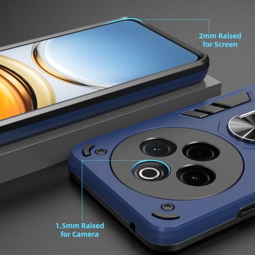 Casotec Armor Defender Case | Rotating Ring Holder & Kickstand in-Built | Military Grade Armor | 360 Degree Protection Back Cover for Vivo T4 5G / Y300 Pro 5G / Y300 Pro Plus 5G / iQOO Z10 5G (Blue) - Image 3