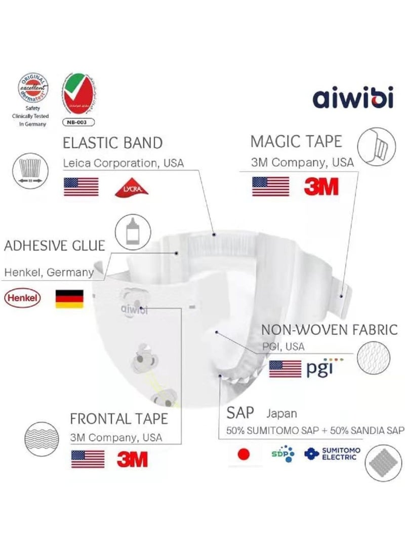 aiwibi Light Feather Premium Baby Diapers Size 3 Medium, 62 Pcs, 6-11 kg, Breathable Comfort Fit - Image 5