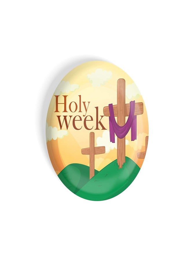 dhcrafts Pin Badges Orange Holy Week Glossy Finish Design Pack of 1 - Image 3