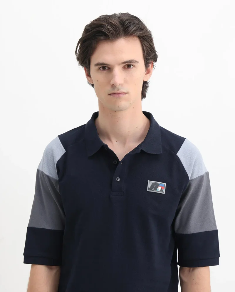 Rare Rabbit Men's Cut And Sew Relaxed Fit Polo
