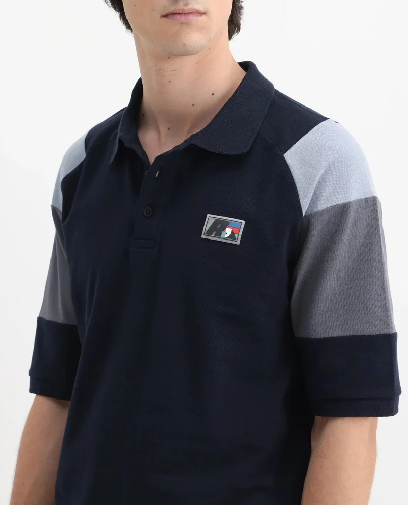 Rare Rabbit Men's Cut And Sew Relaxed Fit Polo