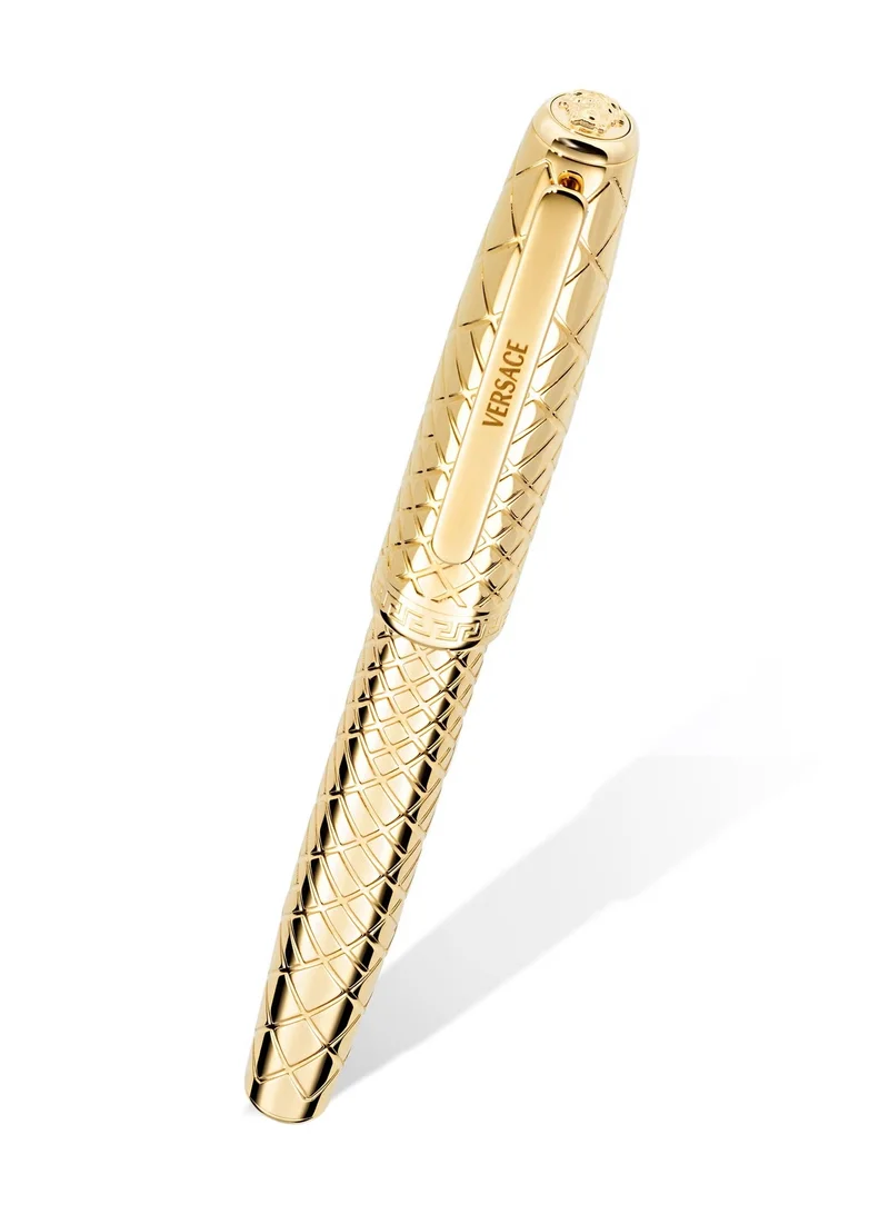 VERSACE Arges Gold Plated Stainless Steel Roller Pen for Men 136mm