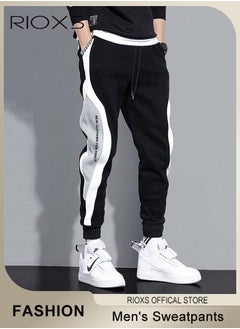 RIOXS Men's Classic Sports Sweatpants, Elastic Waist Drawstring Casual Trousers, Comfortable Lounge Jogger with Side Pockets and Ribbed Ankle Cuffs, Casual Trousers For Men Daddy Boyfriend Husband, Comfort Pants for Leisure And Outdoor Activities  - Image 2