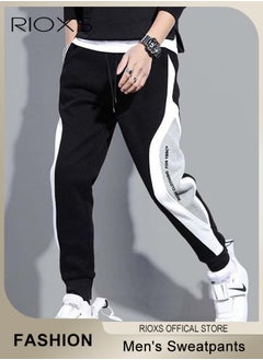 RIOXS Men's Classic Sports Sweatpants, Elastic Waist Drawstring Casual Trousers, Comfortable Lounge Jogger with Side Pockets and Ribbed Ankle Cuffs, Casual Trousers For Men Daddy Boyfriend Husband, Comfort Pants for Leisure And Outdoor Activities  - Image 3