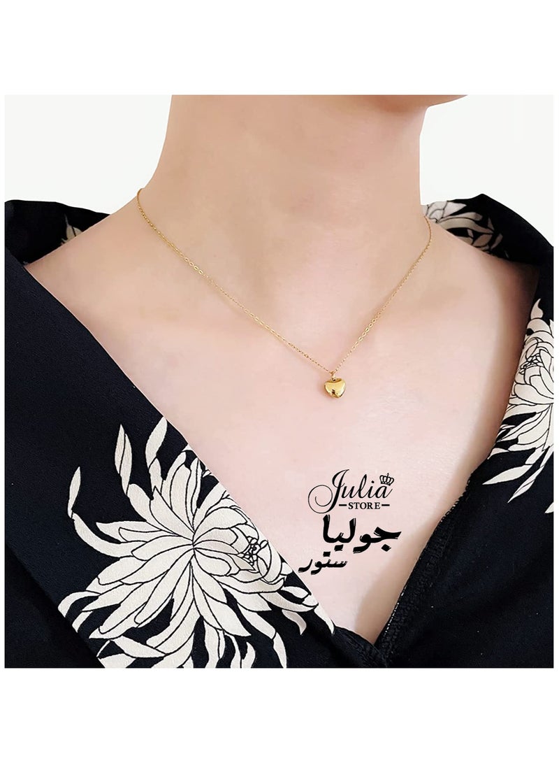جوليا ستور قلادة على شكل قلب أنيقة للنساء، مصنوعة من الفولاذ المقاوم للصدأ مطلية بالذهب عيار 18 قيراطًا، هدايا مجوهرات لأعياد الميلاد والمناسبات الخاصة بالزفاف والذكرى السنوية للأم والزوجة والصديقة - Image 2