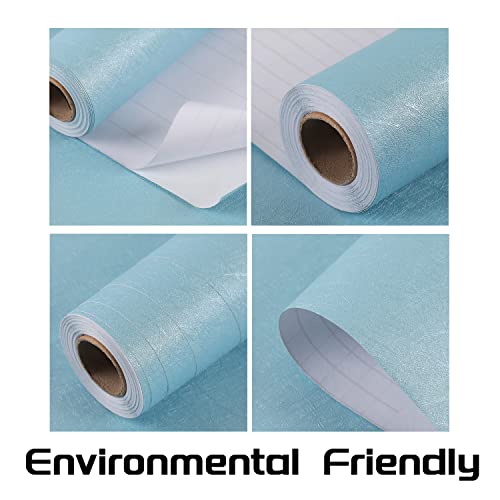 LOVADA Peel and Stick Wallpaper Blue Silk Wall Paper - 15.7 x 300 Inch Self Adhesive Wallpaper Peel and Stick, Easy to Paste Wall Contact Paper for Stand Liner, Table and Door Makeover Decor - Image 4