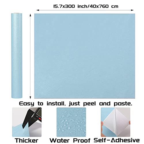 LOVADA Peel and Stick Wallpaper Blue Silk Wall Paper - 15.7 x 300 Inch Self Adhesive Wallpaper Peel and Stick, Easy to Paste Wall Contact Paper for Stand Liner, Table and Door Makeover Decor - Image 2