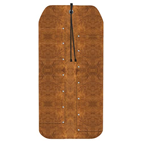 UJ Ramelson Co UJ Ramelson 12 Pocket Suede Leather Tool Roll Up Holder Organizer Bag Pouch for Woodworking, Wood Carving, Chisel, Gouge, and More, Brown - Image 1