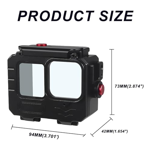 Sruim 263FT/80M Aluminum Alloy Waterproof Case for Go Pro Hero13/Hero12/Hero11/Hero10/Hero9 Black, Underwater Diving Protective Housing Shell for Go Pro Hero 13 Action Camera with Bracket Accessories - Image 2