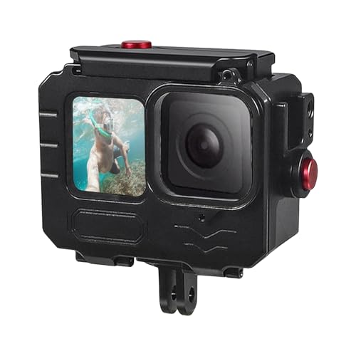 Sruim 263FT/80M Aluminum Alloy Waterproof Case for Go Pro Hero13/Hero12/Hero11/Hero10/Hero9 Black, Underwater Diving Protective Housing Shell for Go Pro Hero 13 Action Camera with Bracket Accessories - Image 1